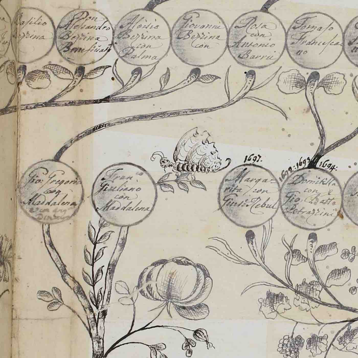 Massa family tree, Confraternity of Charity. (<a href='https://w3id.org/vhmml/readingRoom/view/222195'>KKM 00154</a>)
